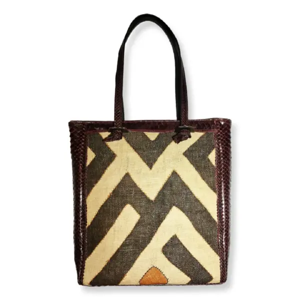 SHOPPER KUBA - pitone e rafia