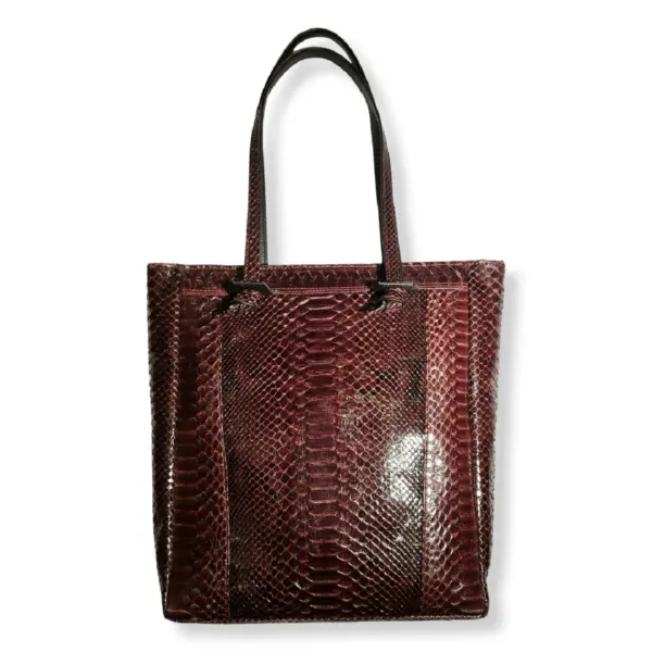 SHOPPER KUBA - pitone e rafia - immagine 2