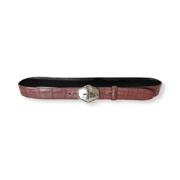 Cintura Scudo | coccodrillo opaco bordeaux - immagine 2
