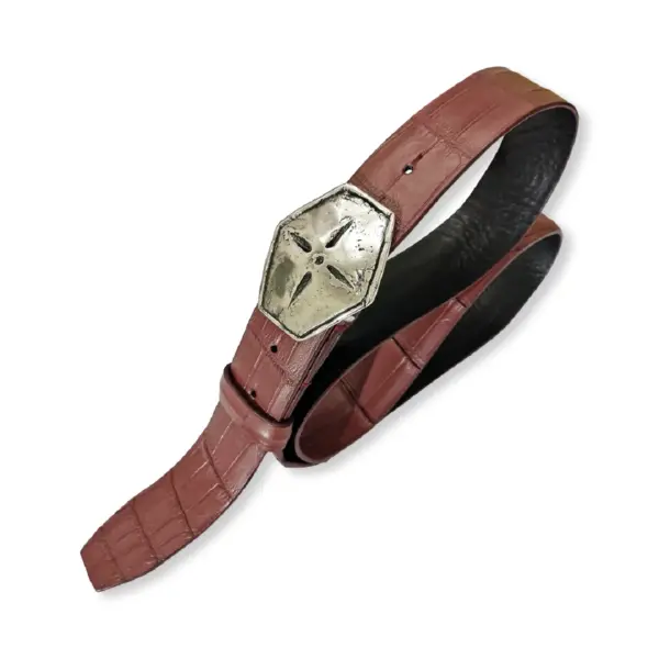 Cintura Scudo | coccodrillo opaco bordeaux